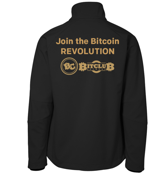 Softshell-Jacke Herren - "Join the Bitcoin Revolution" gold