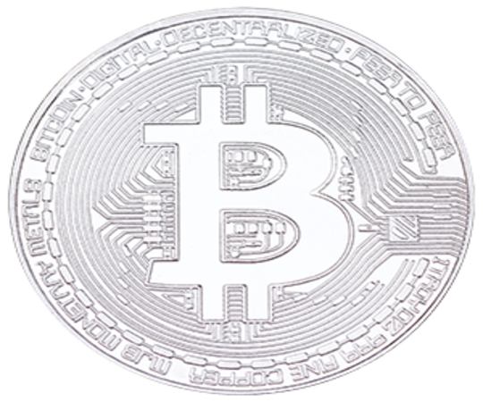 Bitcoin-Aufkleber, silber, 200 mm  Ø 