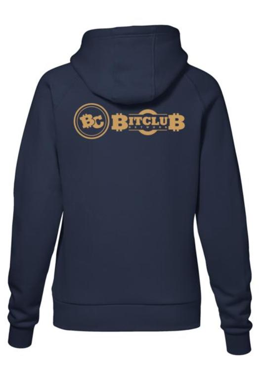 Kapuzen-Sweatshirt Damen - "Bitclub", Stick gold